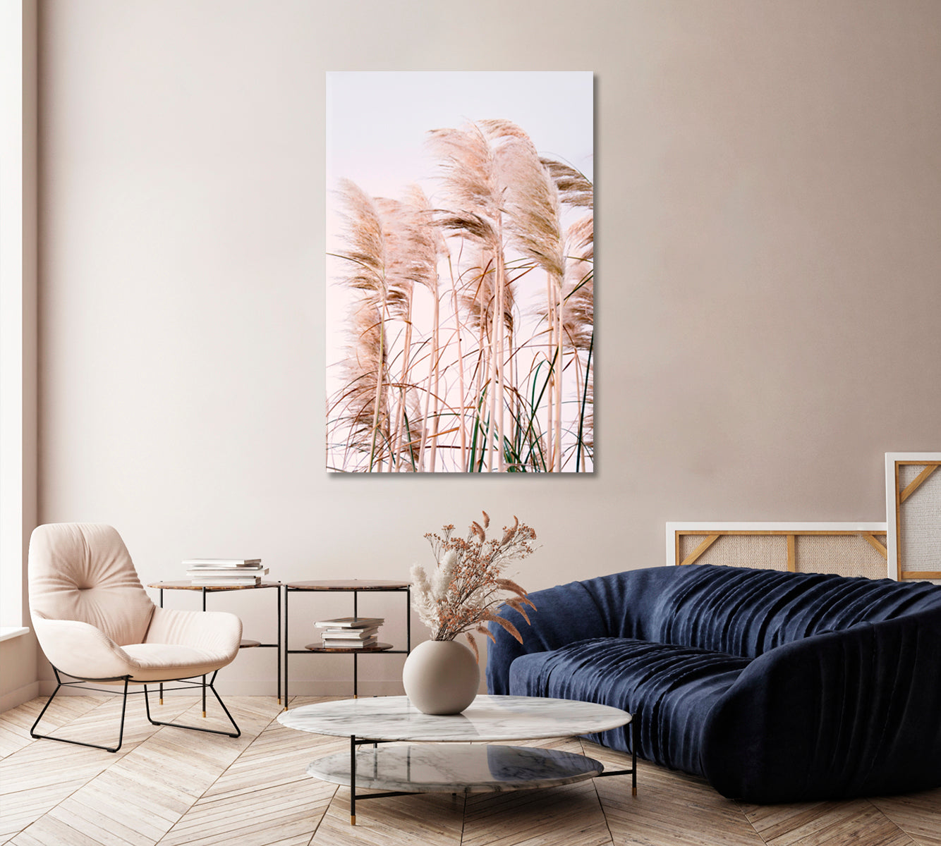 Pampa Grass Canvas Wall Decor Prints-Canvas Print-CetArt-1 panel-16x24 inches-CetArt