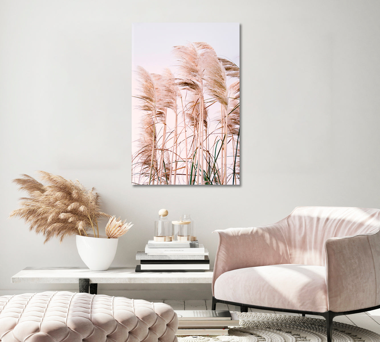 Pampa Grass Canvas Wall Decor Prints-Canvas Print-CetArt-1 panel-16x24 inches-CetArt