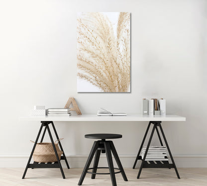 Pampas Grass Minimalistic Canvas Wall Art-Canvas Print-CetArt-1 panel-16x24 inches-CetArt