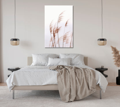 Tender Pampas Grass Pastel Wall Art-Canvas Print-CetArt-1 panel-16x24 inches-CetArt