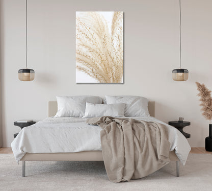 Pampas Grass Minimalistic Canvas Wall Art-Canvas Print-CetArt-1 panel-16x24 inches-CetArt