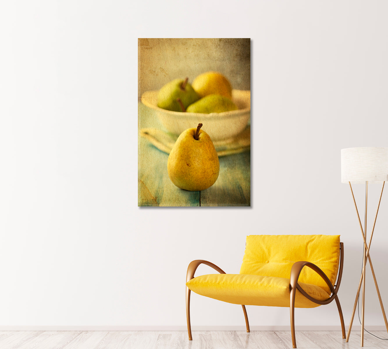 Pears Still Life Wall Art Decor-Canvas Print-CetArt-1 panel-16x24 inches-CetArt