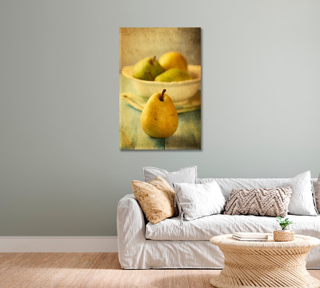 Pears Still Life Wall Art Decor-Canvas Print-CetArt-1 panel-16x24 inches-CetArt