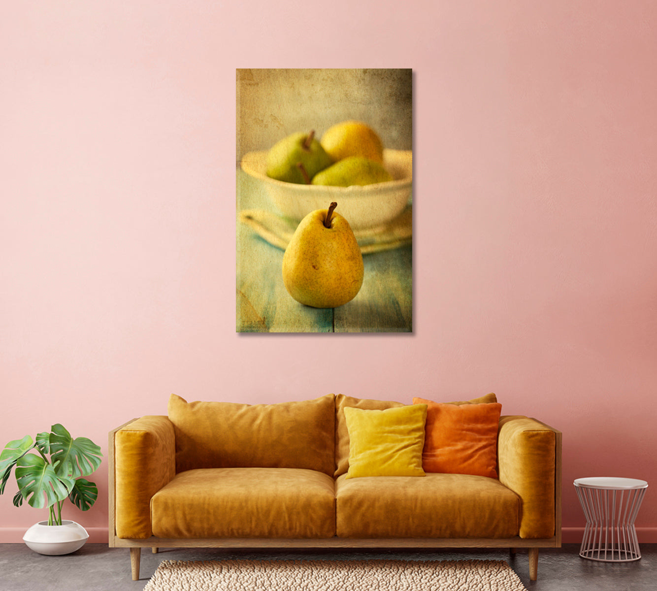 Pears Still Life Wall Art Decor-Canvas Print-CetArt-1 panel-16x24 inches-CetArt