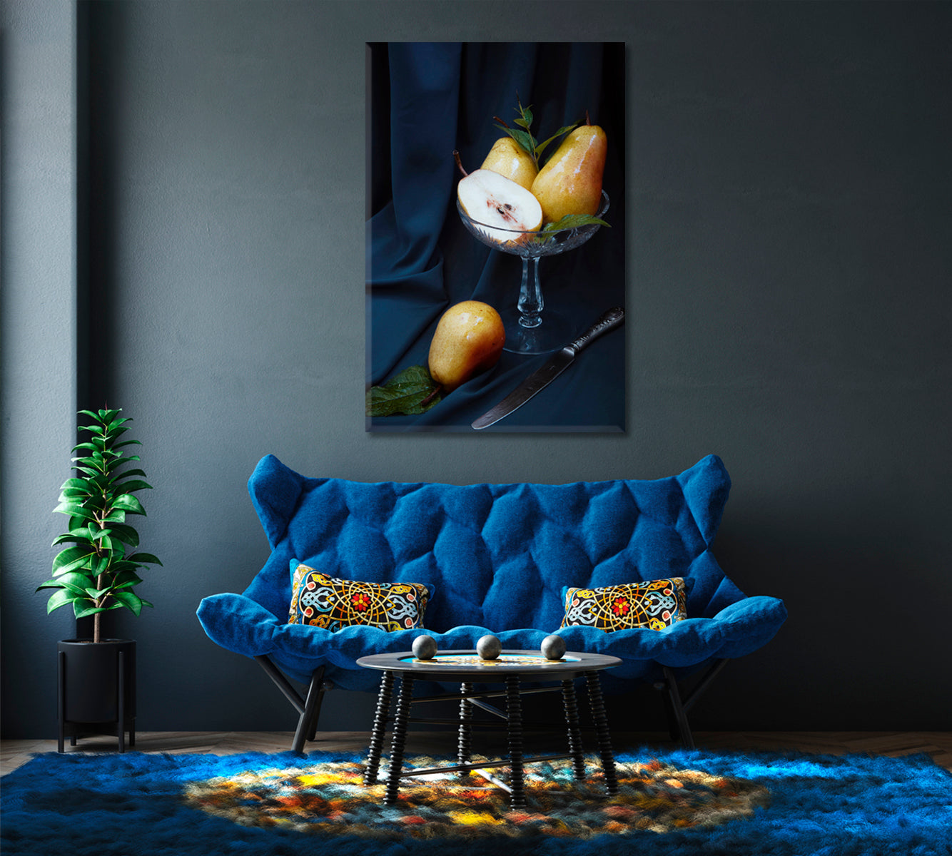 Pears Still Life Canvas Wall Decor-Canvas Print-CetArt-1 panel-16x24 inches-CetArt