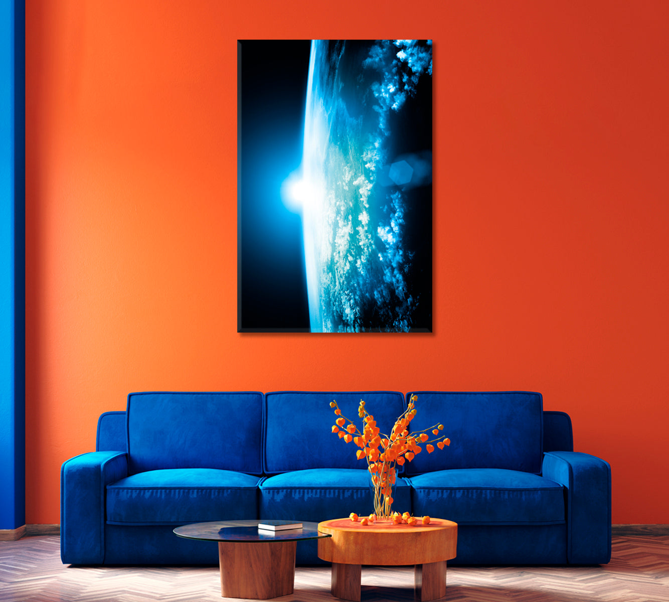 Planet Earth Modern Wall Decor-Canvas Print-CetArt-1 panel-16x24 inches-CetArt