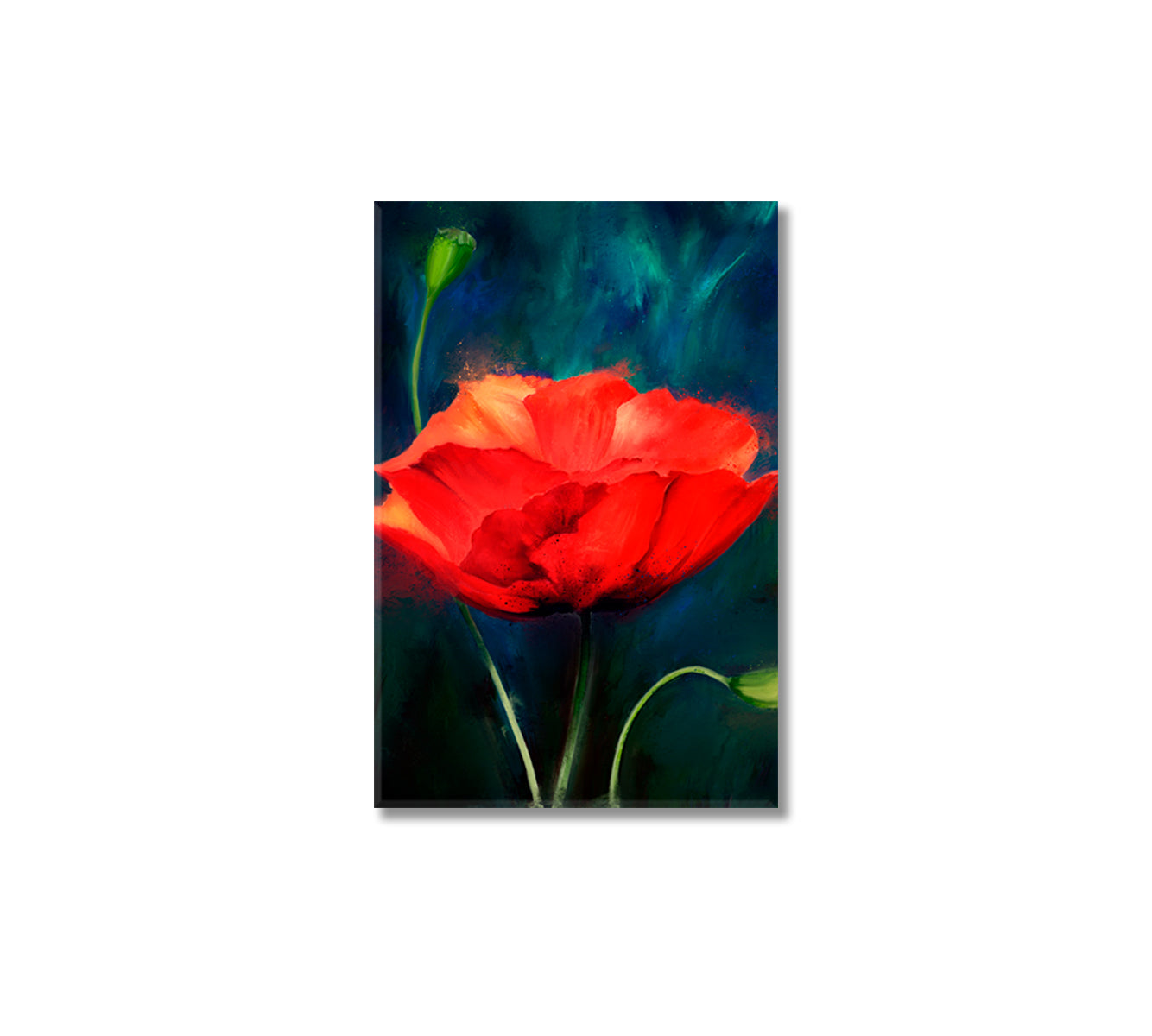 Poppy Wall Art Print on Canvas-Canvas Print-CetArt-1 panel-16x24 inches-CetArt