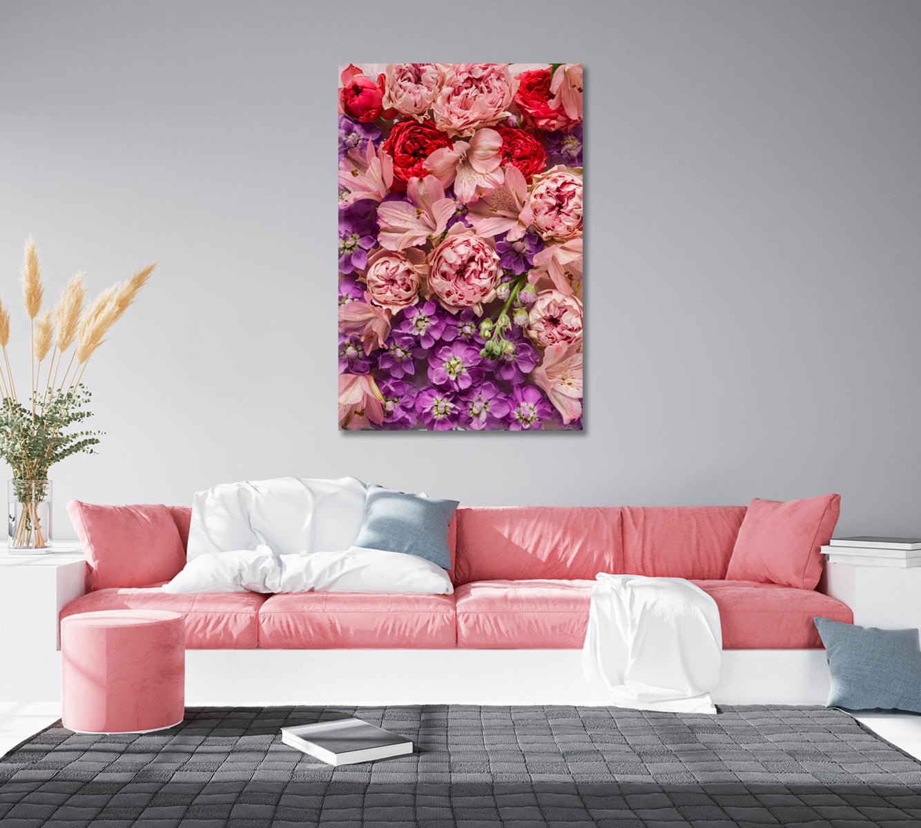 Purple Wildflowers Modern Wall Decor-Canvas Print-CetArt-1 panel-16x24 inches-CetArt