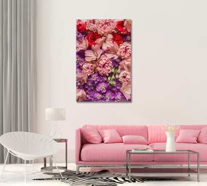 Purple Wildflowers Modern Wall Decor-Canvas Print-CetArt-1 panel-16x24 inches-CetArt