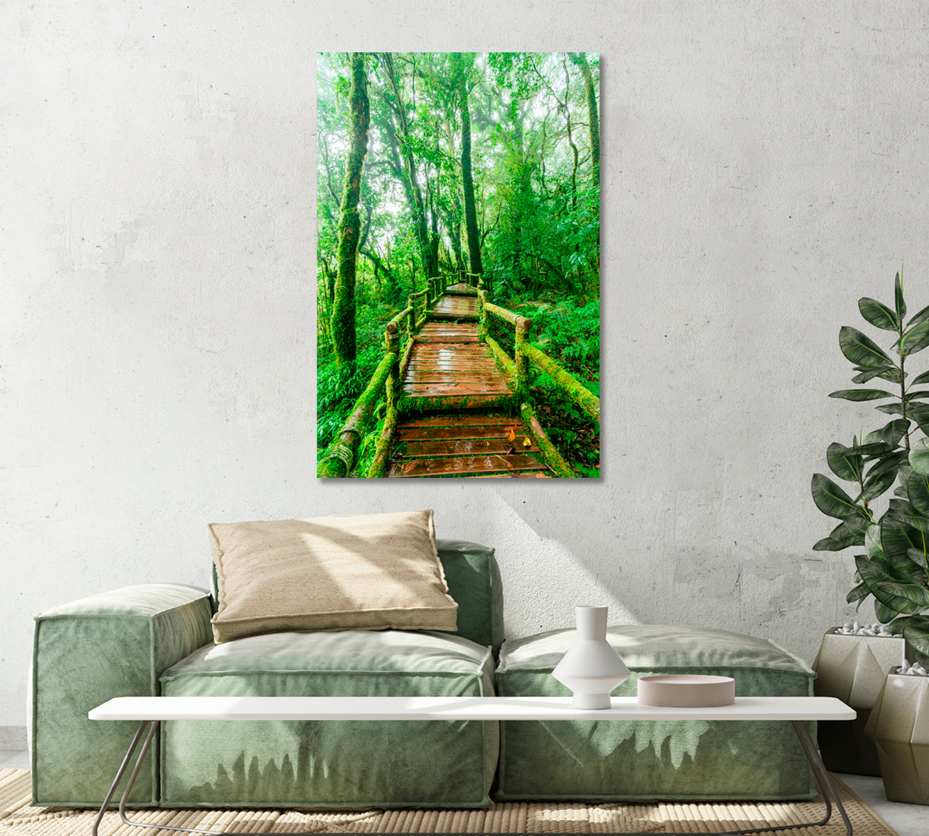 Beautiful Rain Forest Trail Canvas Print-Canvas Print-CetArt-1 panel-16x24 inches-CetArt