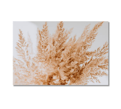 Neutral Beige Reeds Farmhouse Wall Art-Canvas Print-CetArt-1 Panel-24x16 inches-CetArt