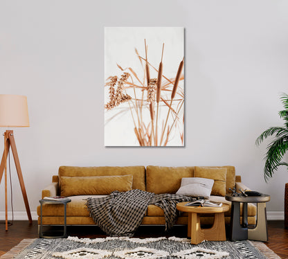 Dry Beige Reeds Giclee Art Decor-Canvas Print-CetArt-1 panel-16x24 inches-CetArt