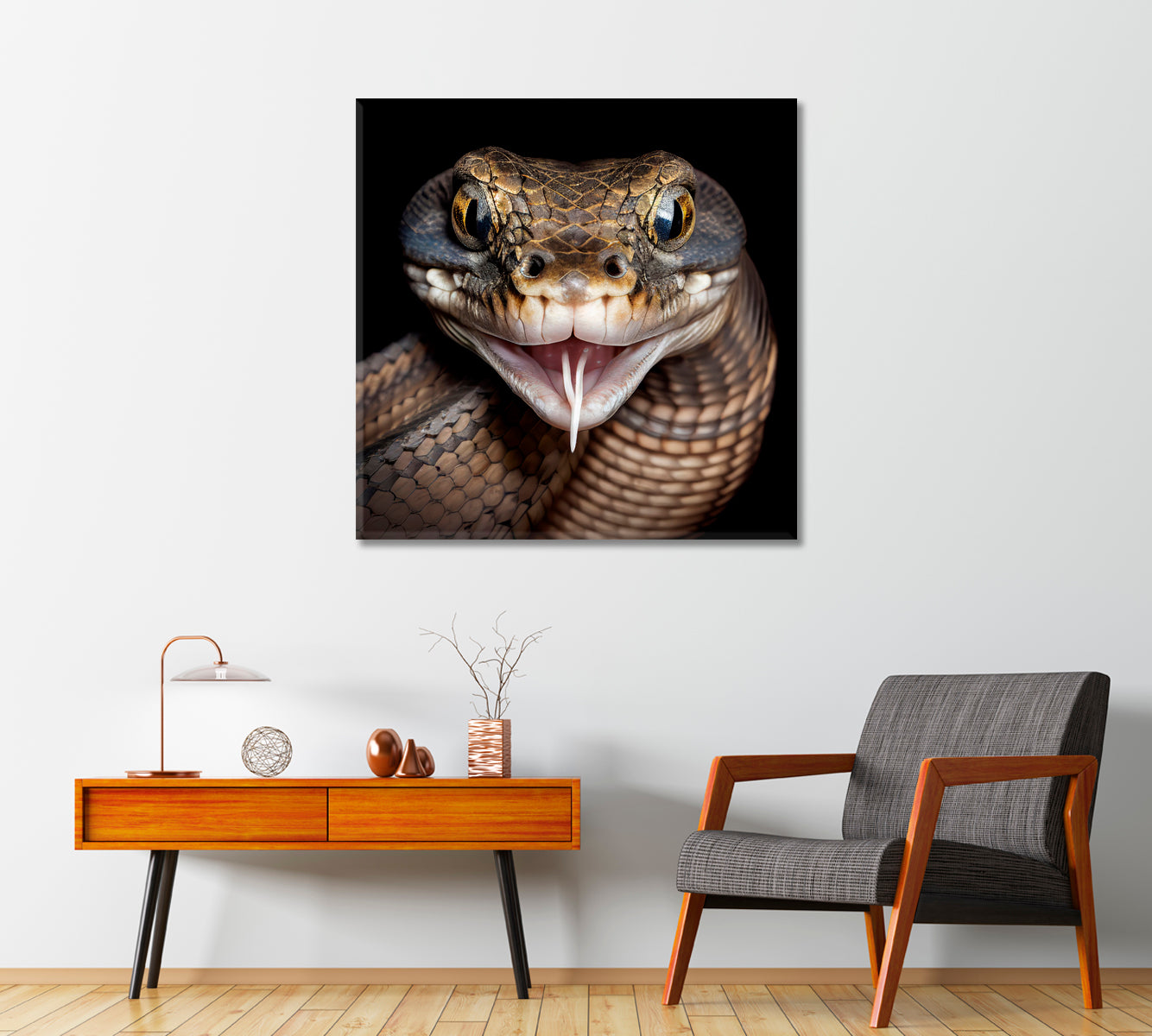 Poisonous Snake Canvas Art Home Decor-Canvas Print-CetArt-1 panel-12x12 inches-CetArt