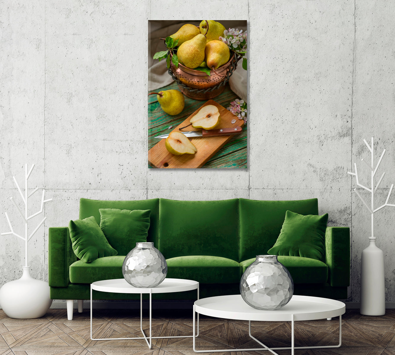 Ripe Pears Home Wall Decor-Canvas Print-CetArt-1 panel-16x24 inches-CetArt