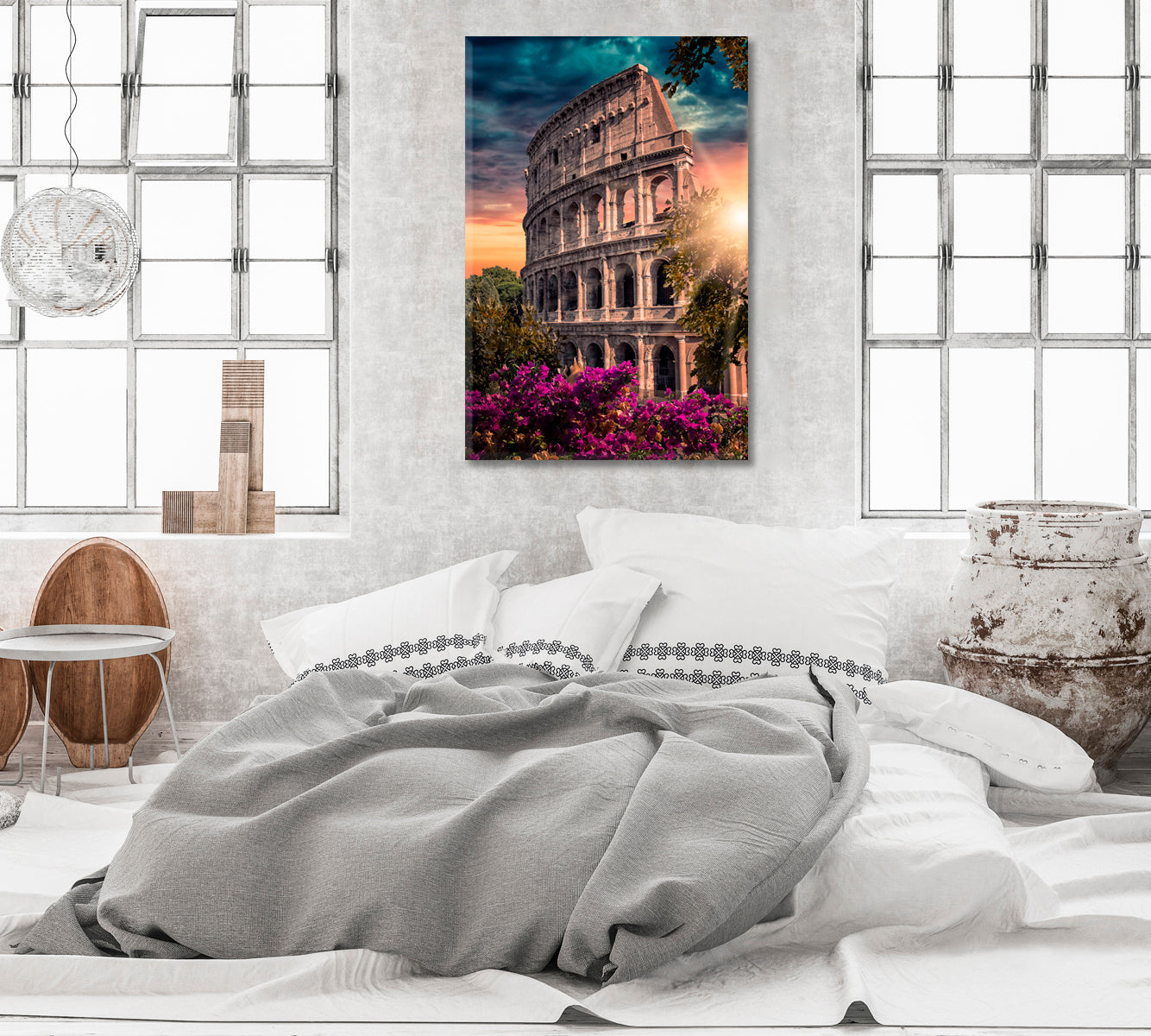 Rome Colosseum Italy Giclee Art Decor-Canvas Print-CetArt-1 panel-16x24 inches-CetArt