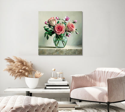 Rose Wall Art Canvas Prints-Canvas Print-CetArt-1 panel-12x12 inches-CetArt