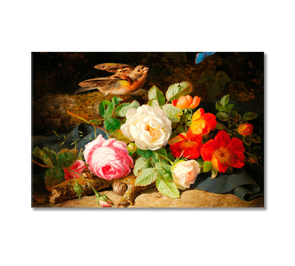 Roses Still Life Canvas Wall Art-Canvas Print-CetArt-1 Panel-24x16 inches-CetArt