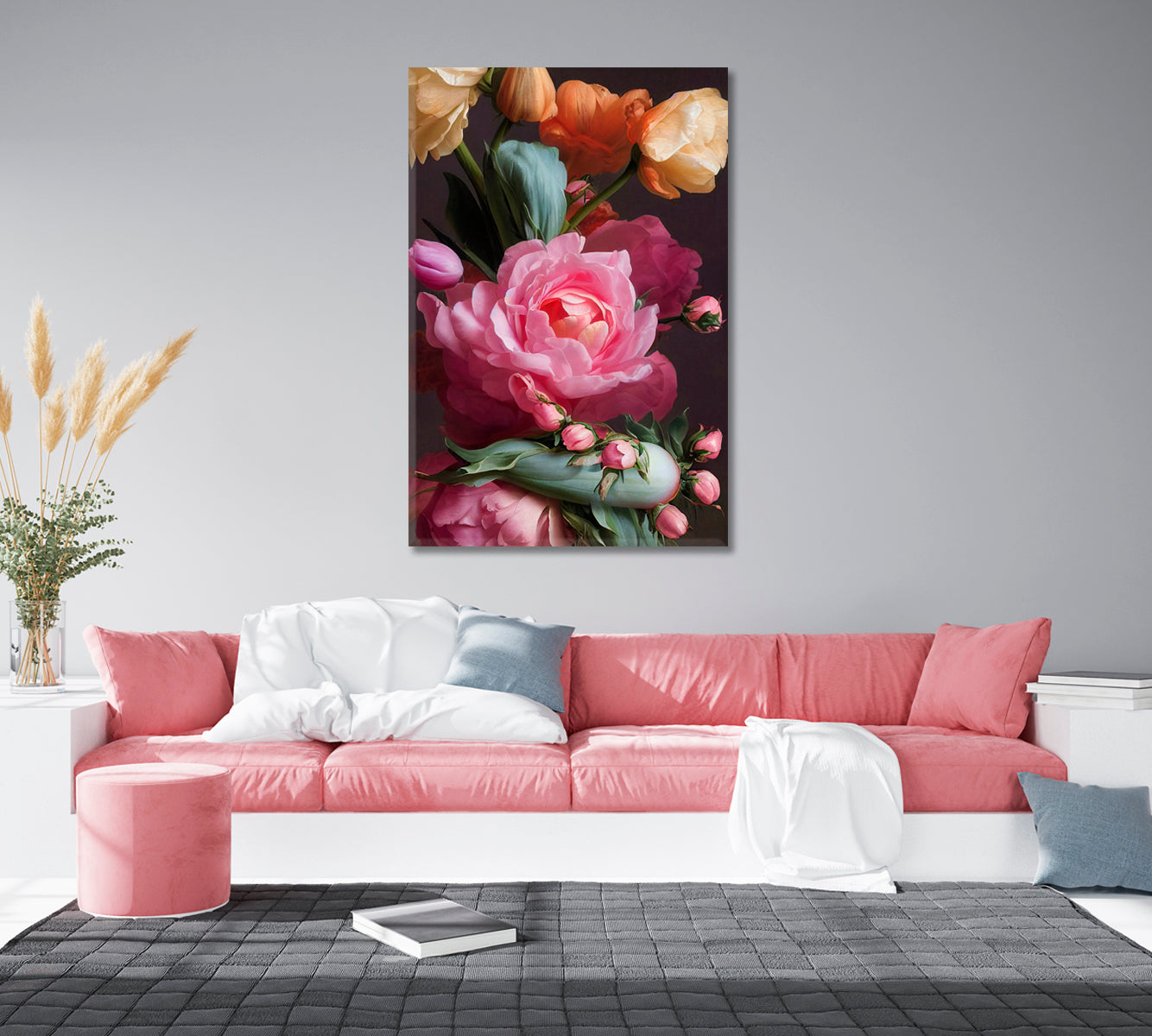 Roses Still Life Canvas Wall Decor-Canvas Print-CetArt-1 panel-16x24 inches-CetArt