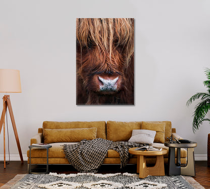 Scottish Highland Cow Canvas Wall Art-Canvas Print-CetArt-1 panel-16x24 inches-CetArt