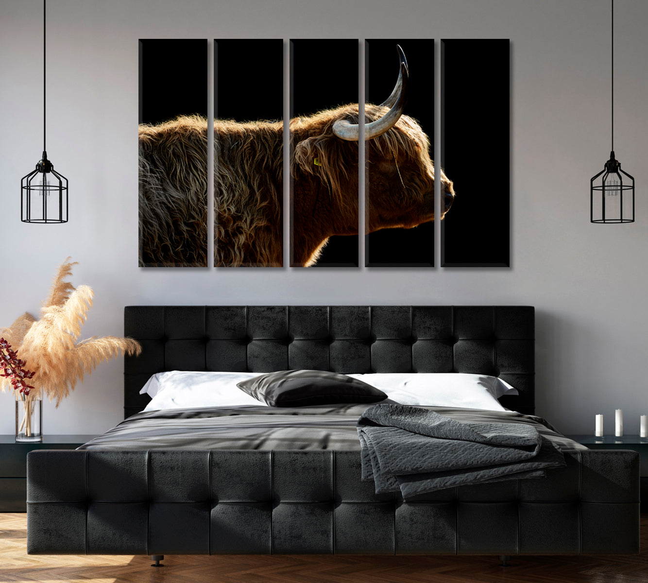 Highland Cow Art Wall Decor-Canvas Print-CetArt-1 Panel-24x16 inches-CetArt