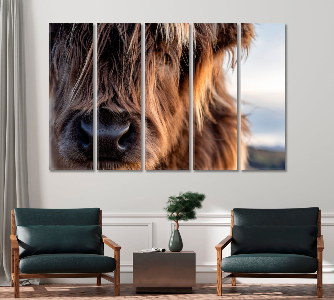 Scotland Highland Cows Canvas for Wall Decoration-Canvas Print-CetArt-1 Panel-24x16 inches-CetArt