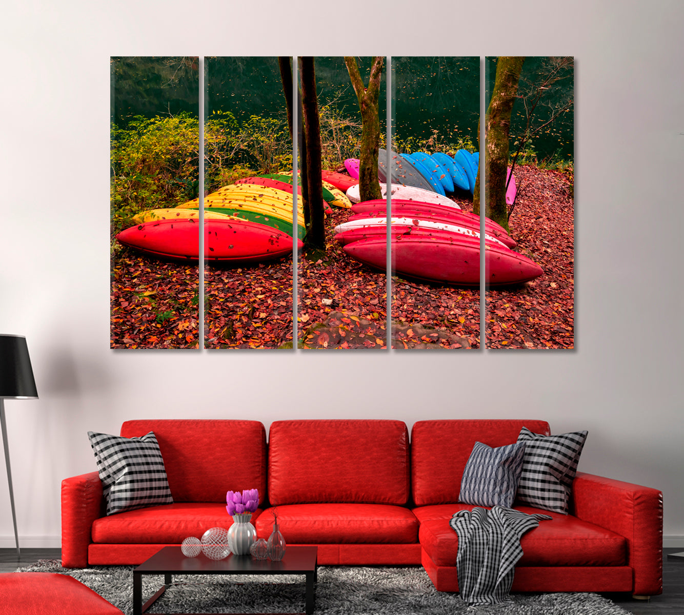 Boats Near Lake Framed Art Print-Canvas Print-CetArt-1 Panel-24x16 inches-CetArt