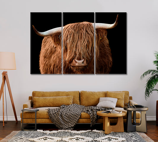 Highland Cattle Canvas Wall Art Decor-Canvas Print-CetArt-1 Panel-24x16 inches-CetArt