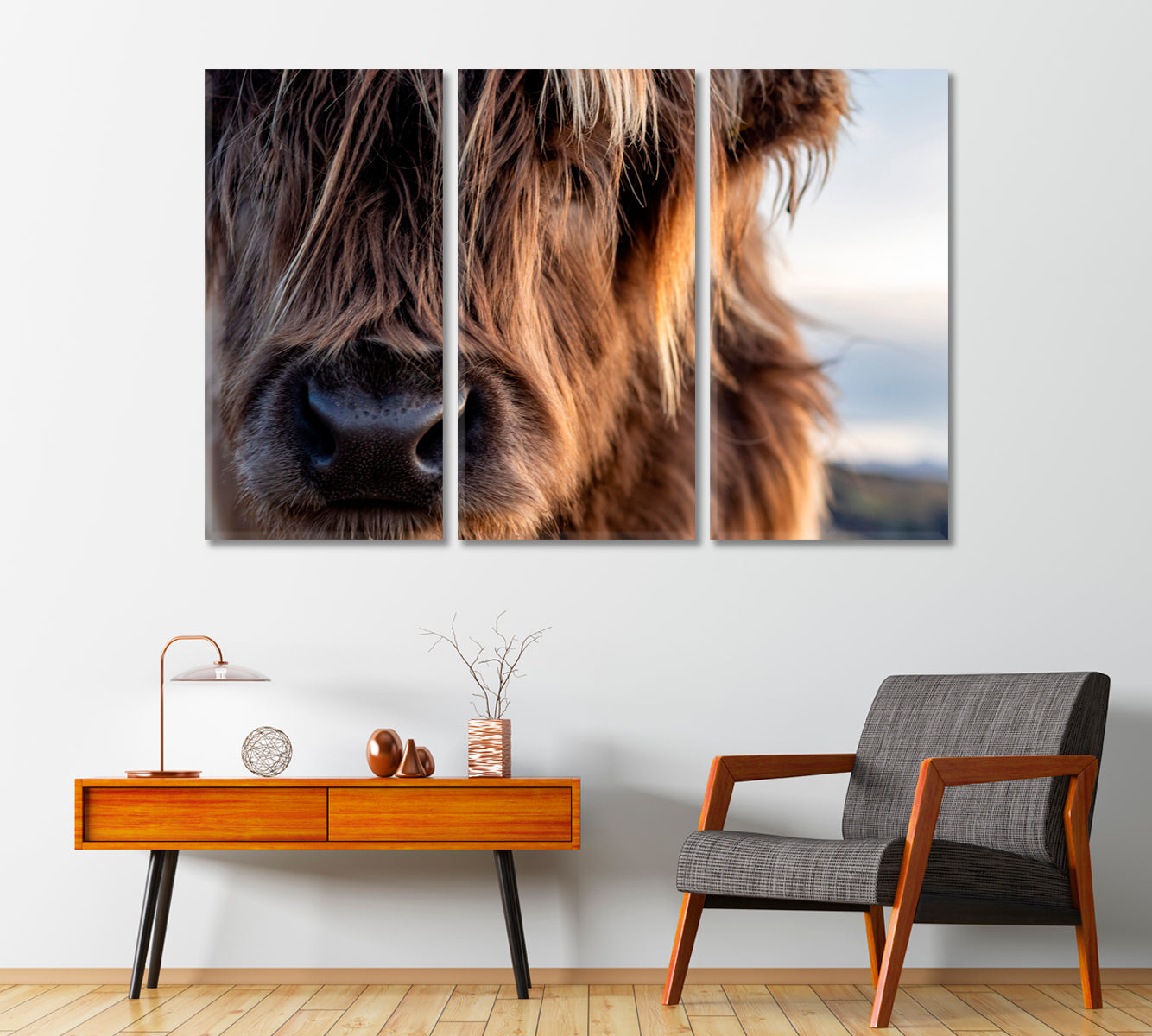 Scotland Highland Cows Canvas for Wall Decoration-Canvas Print-CetArt-1 Panel-24x16 inches-CetArt