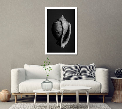 Standing Seashell Modernism Art Canvas-Canvas Print-CetArt-1 panel-16x24 inches-CetArt