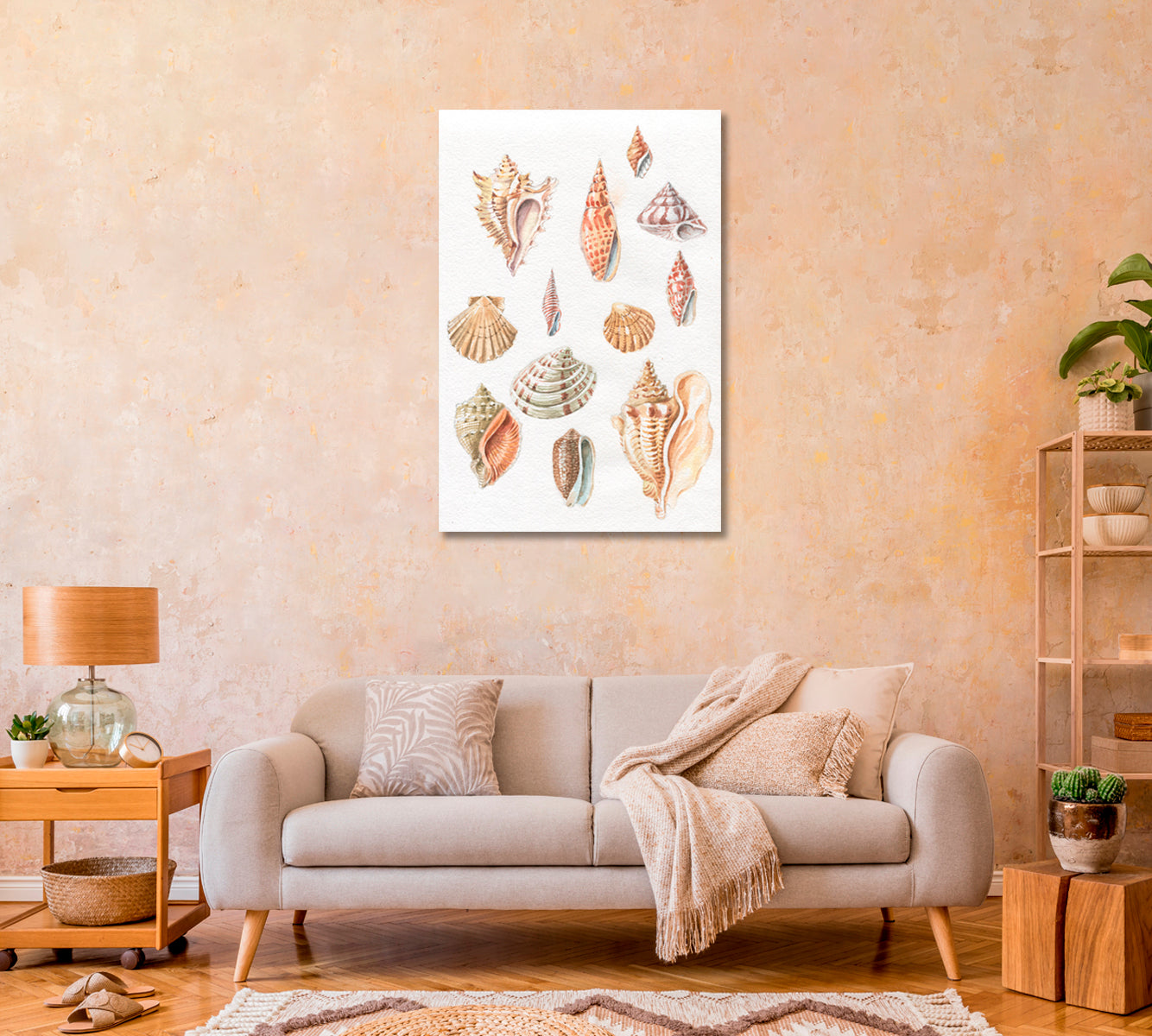 Seashells Art for Room Wall Decor-Canvas Print-CetArt-1 panel-16x24 inches-CetArt