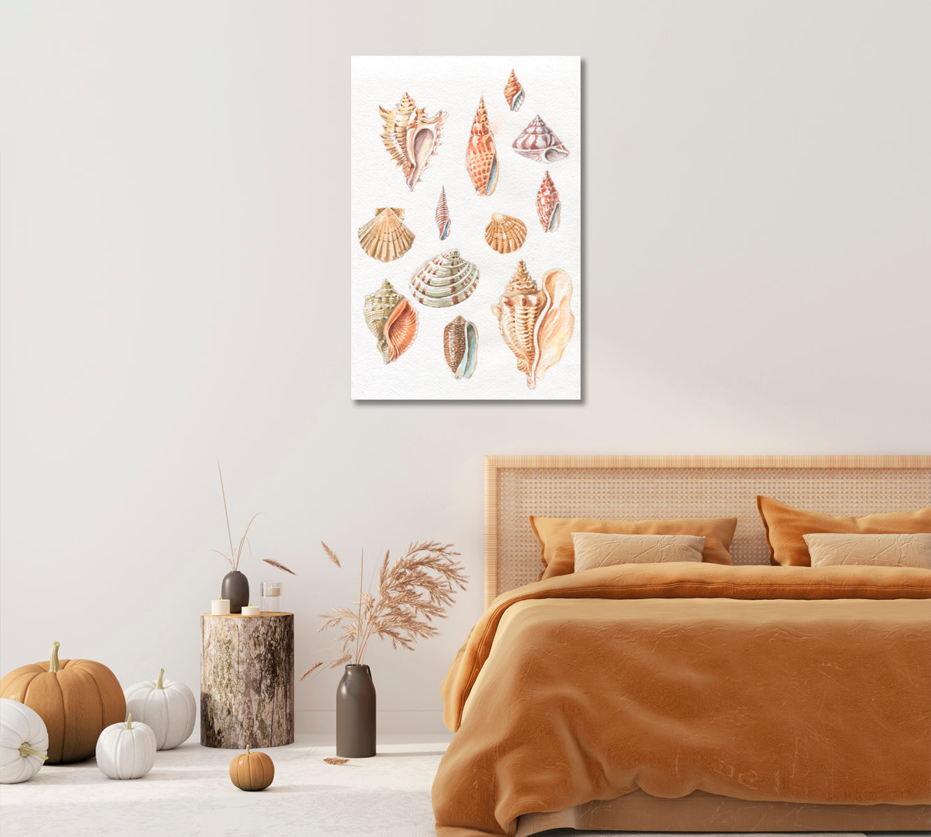 Seashells Art for Room Wall Decor-Canvas Print-CetArt-1 panel-16x24 inches-CetArt