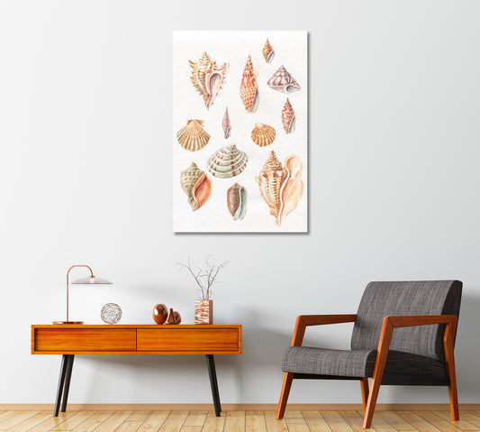 Seashells Art for Room Wall Decor-Canvas Print-CetArt-1 panel-16x24 inches-CetArt