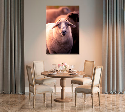 Sheep Portrait Canvas Interior Design-Canvas Print-CetArt-1 panel-16x24 inches-CetArt