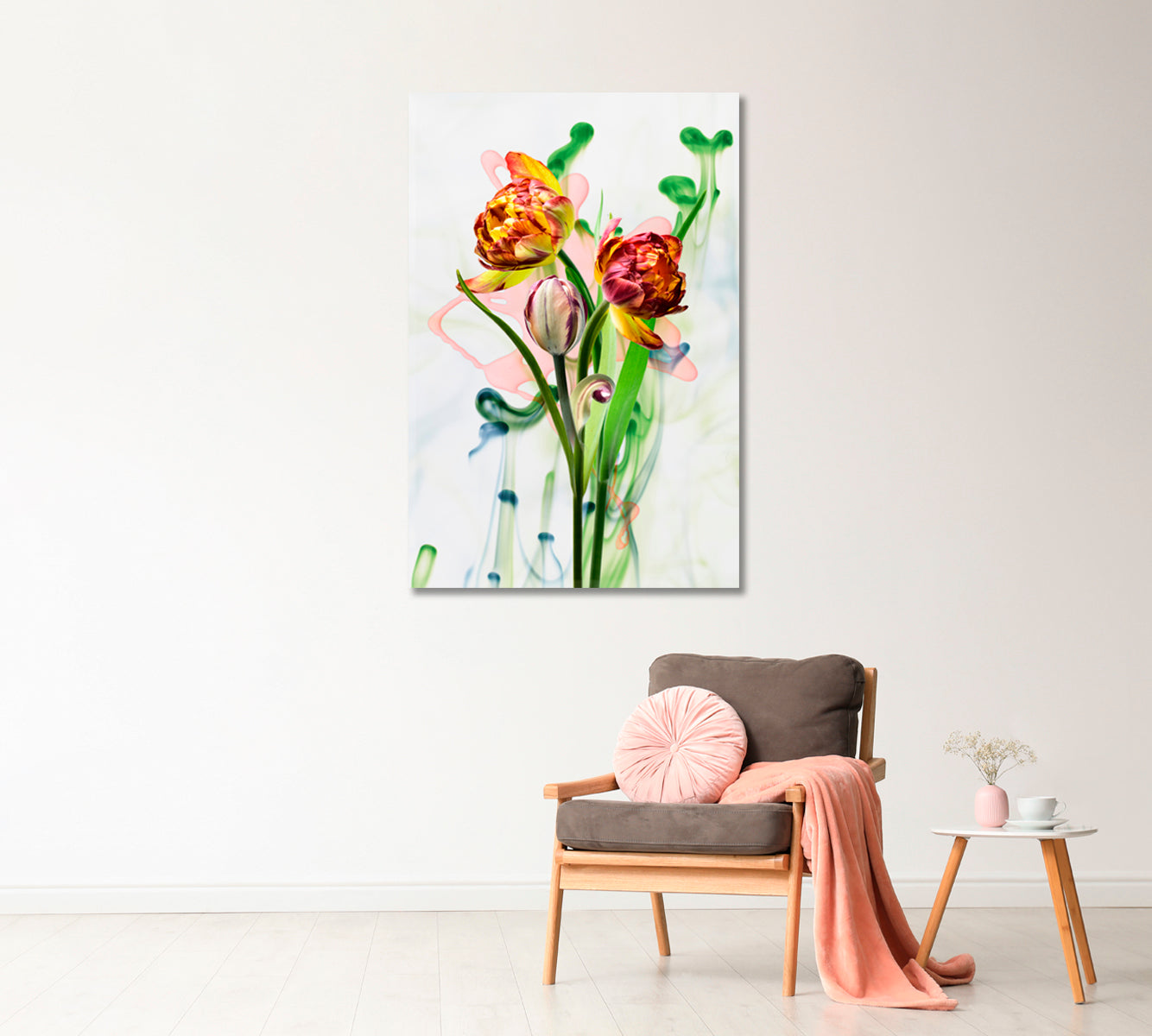 Spring Flowers Canvas Home Wall Art-Canvas Print-CetArt-1 panel-16x24 inches-CetArt