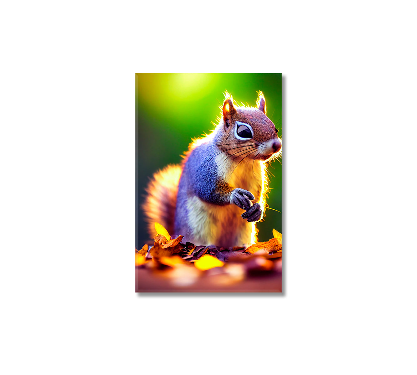 Squirrel in Autumn Forest Wall Decor-Canvas Print-CetArt-1 panel-16x24 inches-CetArt