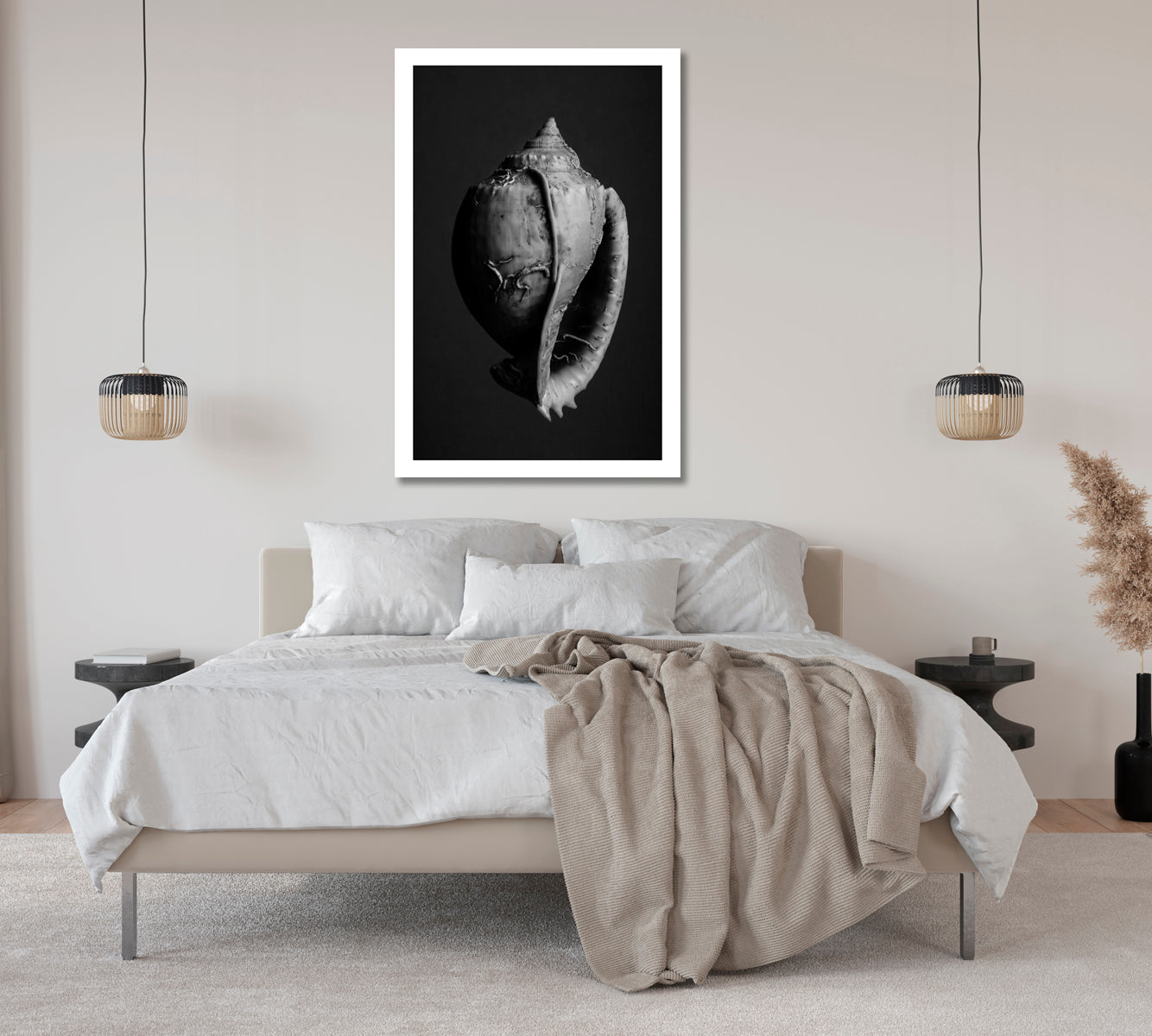 Standing Seashell Modernism Art Canvas-Canvas Print-CetArt-1 panel-16x24 inches-CetArt