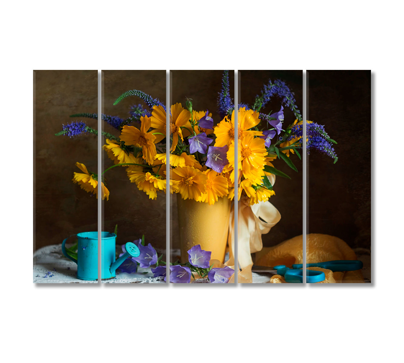 Summer Flowers Still Life Canvas Print-Canvas Print-CetArt-5 Panels-36x24 inches-CetArt