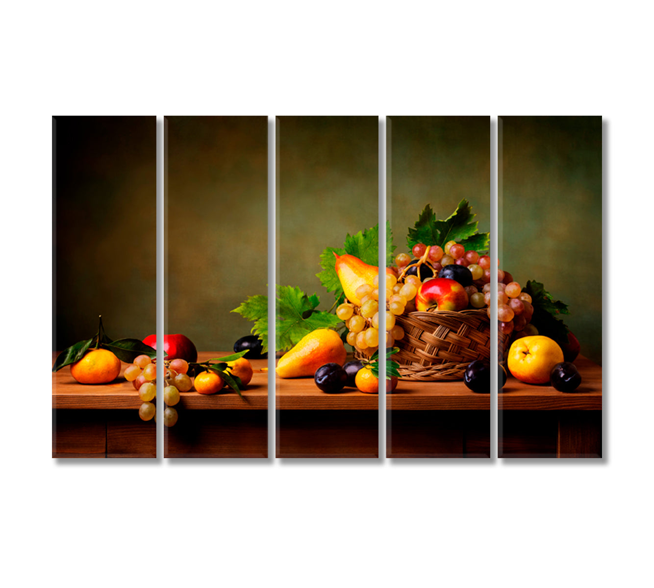 Still Life with Fruit Art Print-Canvas Print-CetArt-5 Panels-36x24 inches-CetArt