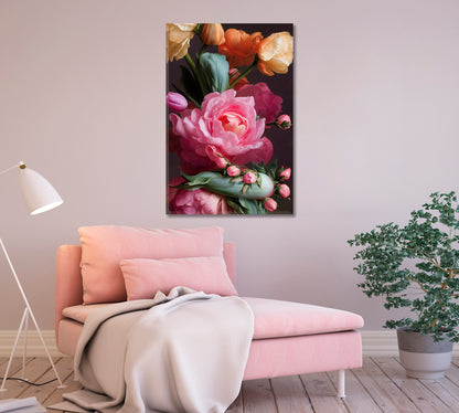 Roses Still Life Canvas Wall Decor-Canvas Print-CetArt-1 panel-16x24 inches-CetArt