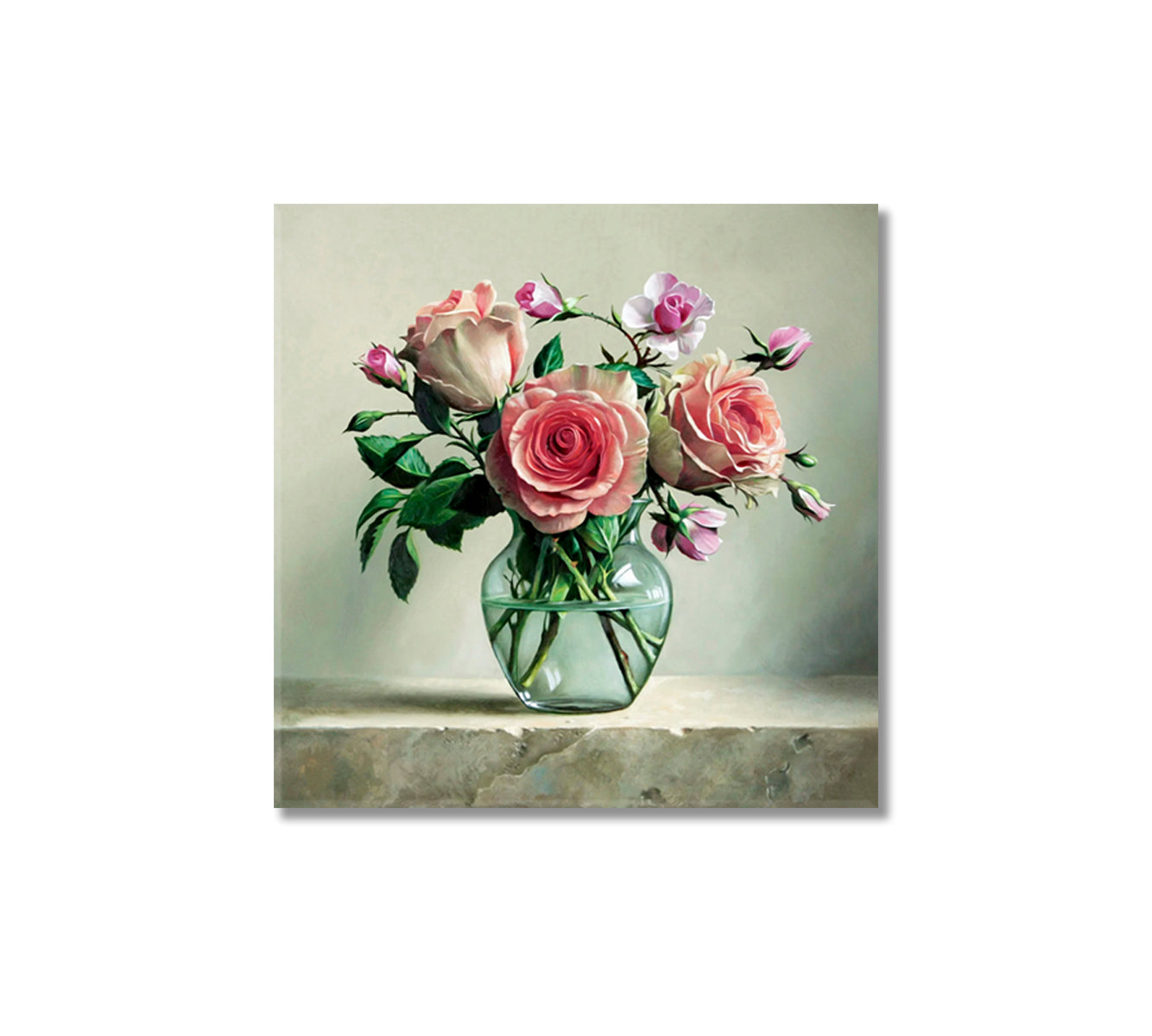 Rose Wall Art Canvas Prints-Canvas Print-CetArt-1 panel-12x12 inches-CetArt