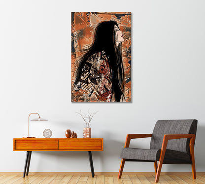 Beautiful Woman Portrait Art Canvas Prints-Canvas Print-CetArt-1 panel-16x24 inches-CetArt