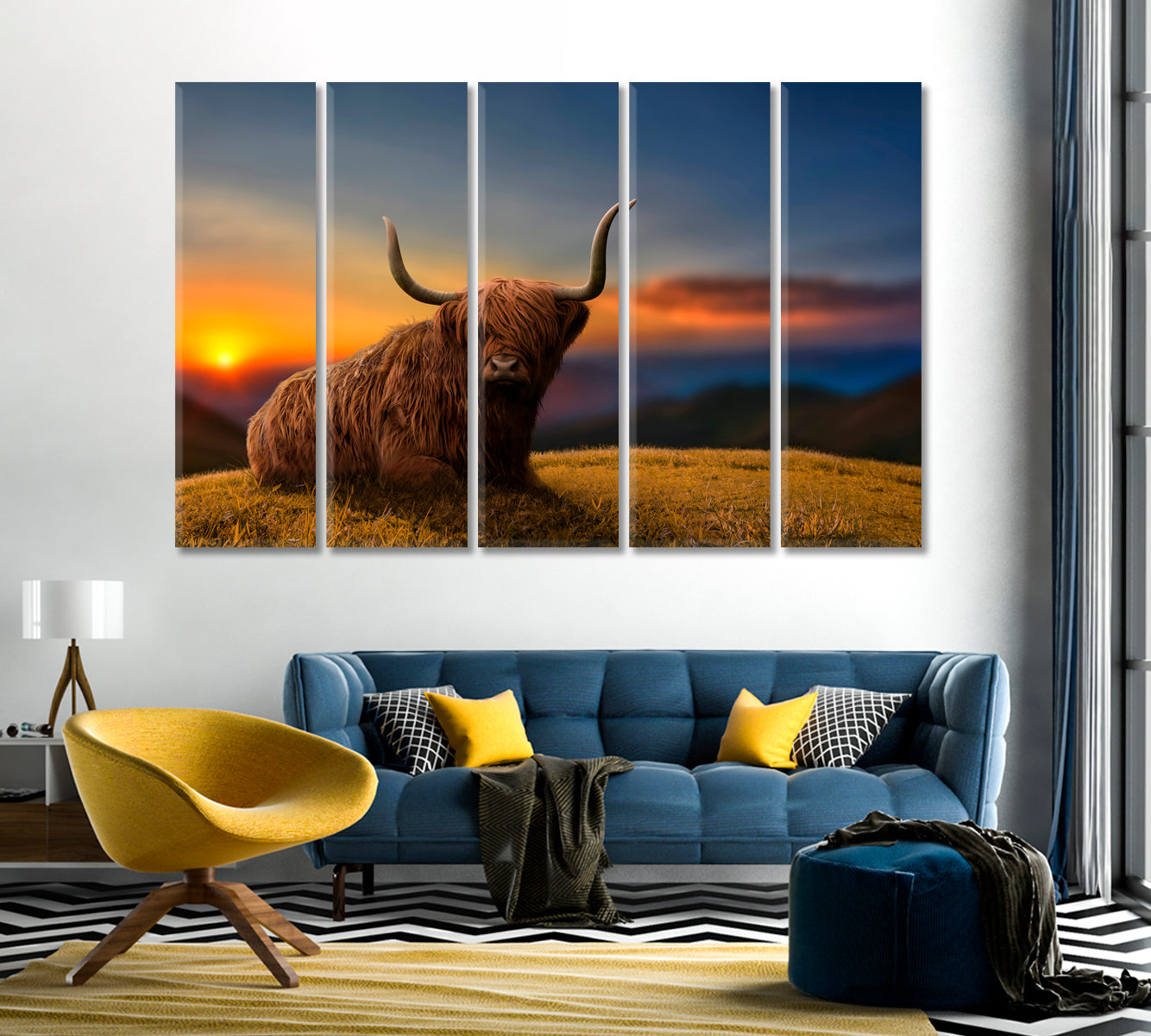 Beautiful Highland Cattle Home Art Decor-Canvas Print-CetArt-1 Panel-24x16 inches-CetArt