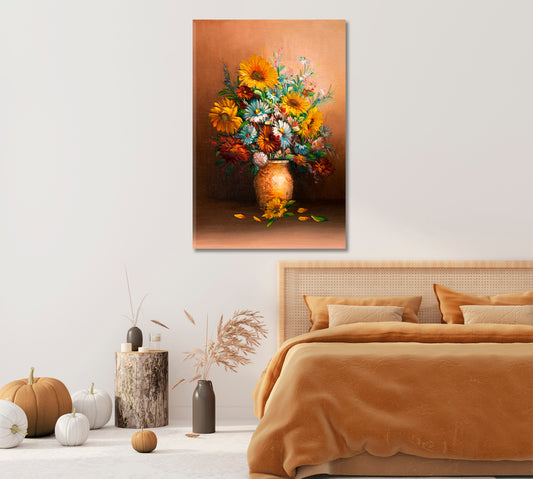 Summer Flowers Still Life Canvas Print-Canvas Print-CetArt-1 panel-16x24 inches-CetArt