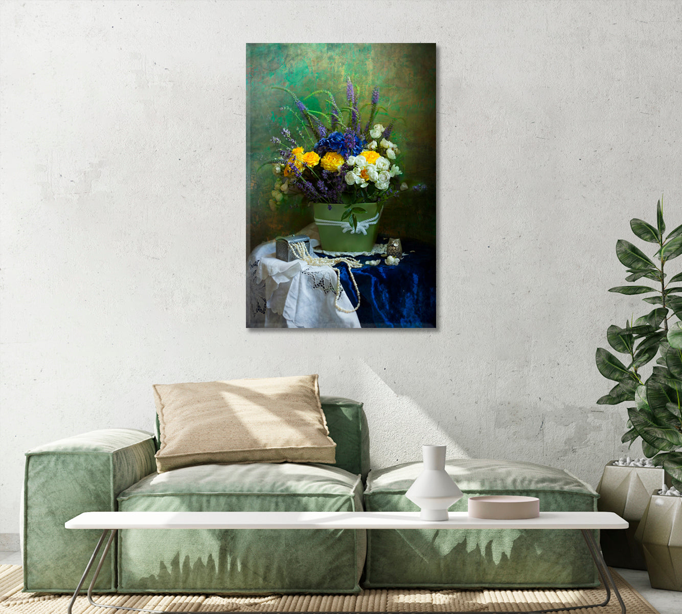 Summer Flowers Still Life Art Print-Canvas Print-CetArt-1 panel-16x24 inches-CetArt