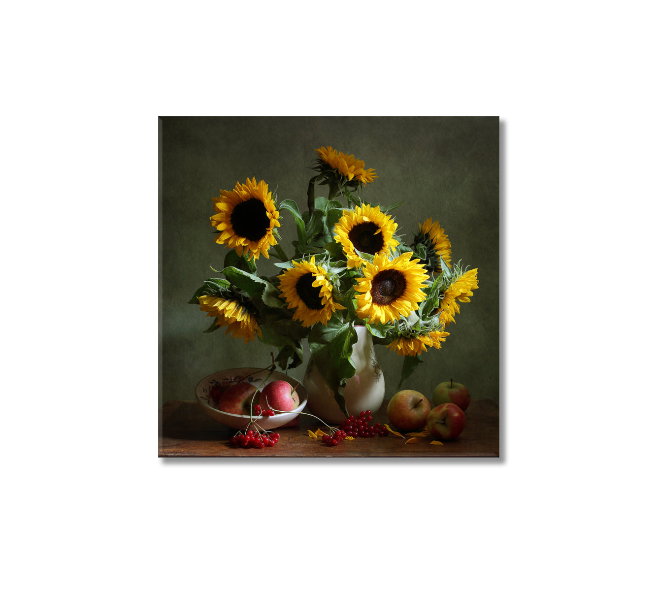 Sunflowers Still Life Canvas Wall Decor-Canvas Print-CetArt-1 panel-12x12 inches-CetArt