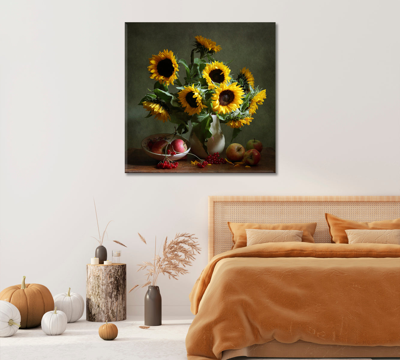 Sunflowers Still Life Canvas Wall Decor-Canvas Print-CetArt-1 panel-12x12 inches-CetArt