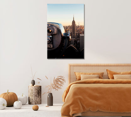 Sunset Over New York Wall Art-Canvas Print-CetArt-1 panel-16x24 inches-CetArt