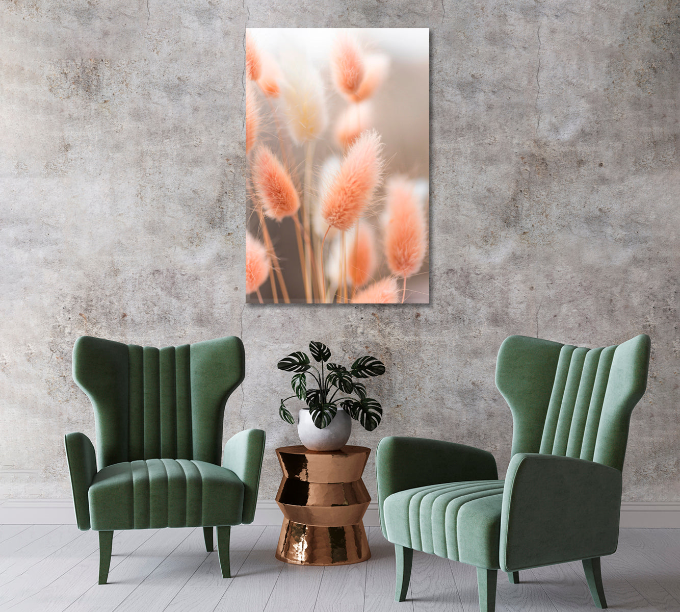 Tender Bunny Tails Grass Canvas Print-Canvas Print-CetArt-1 panel-16x24 inches-CetArt