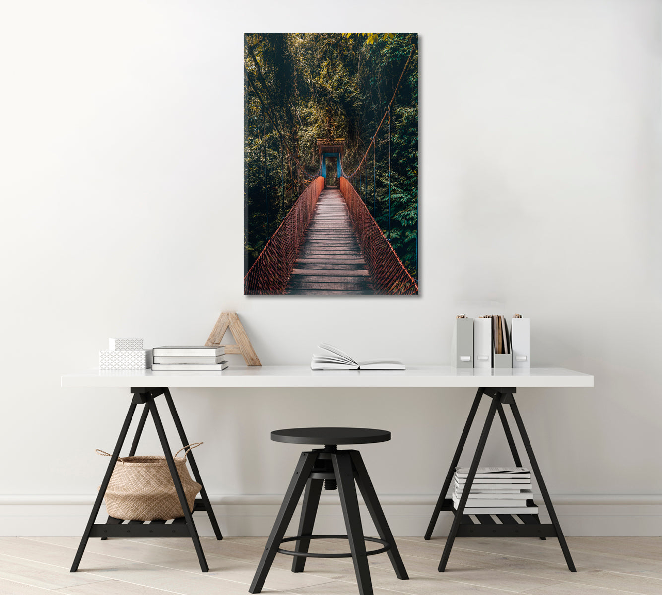 Tingo Maria Bridge Wall Art Canvas-Canvas Print-CetArt-1 panel-16x24 inches-CetArt