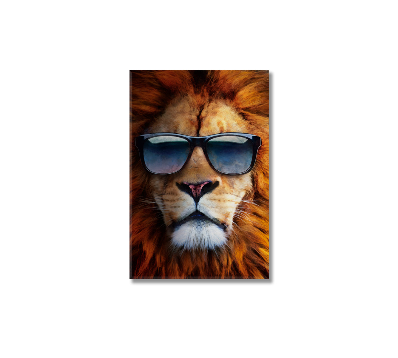 Lion with Sunglasses Creative Canvas Art-Canvas Print-CetArt-1 panel-16x24 inches-CetArt